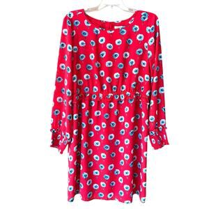 J.Crew Red Floral Dress Women's Size 14 Coquette Cherry Girl Office Wear
